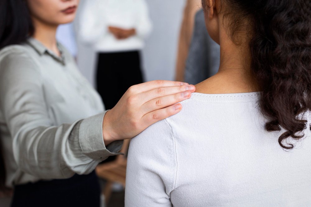 Client discussing issues in therapy